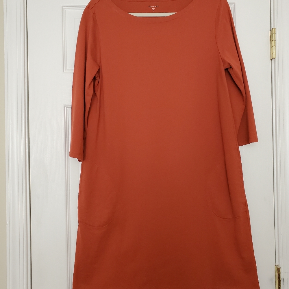 Garnet Hill Terracotta Long Sleeve Dress